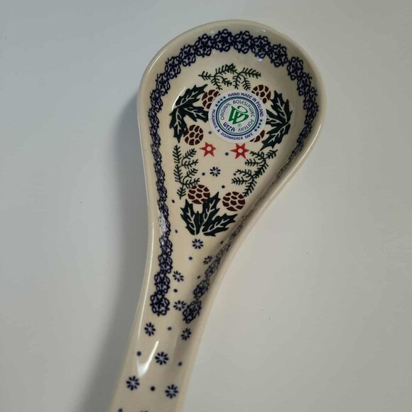 Polish Pottery, Boleslawiec spoon rest, Christmas pattern - new - Picture 2 of 16